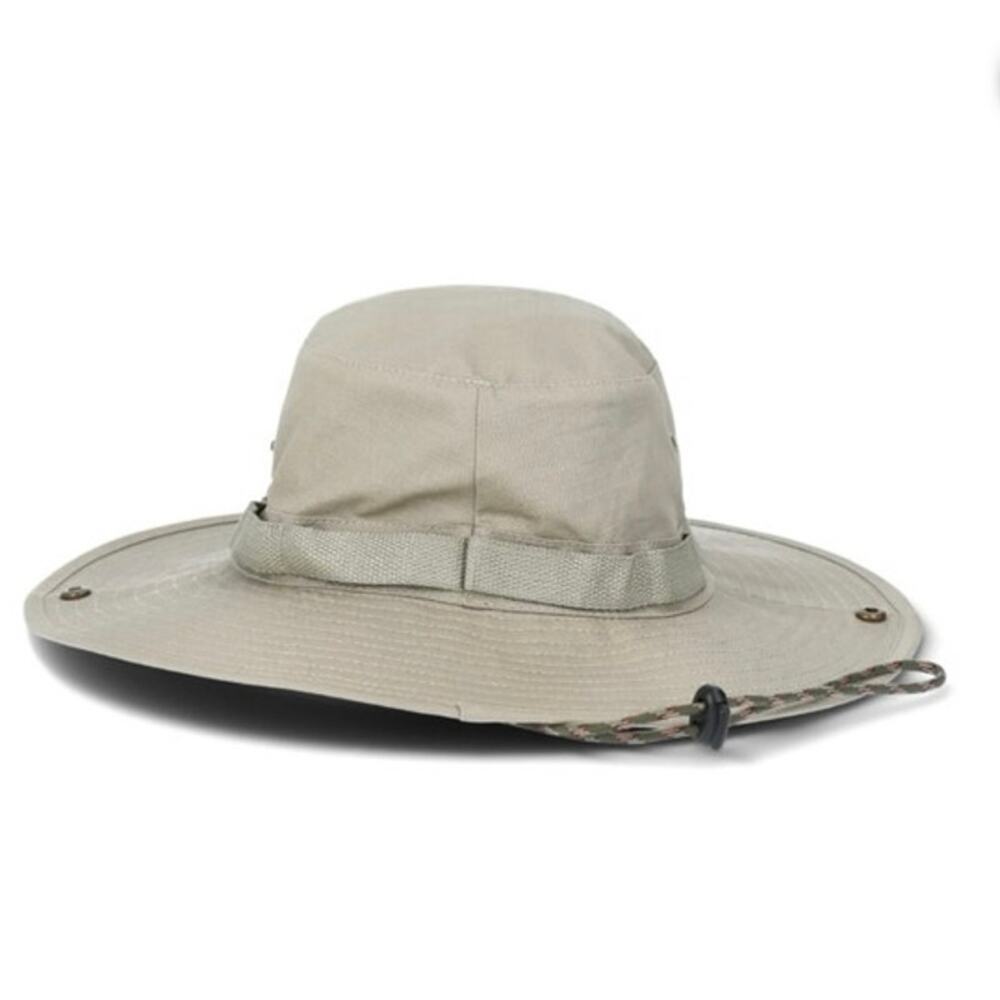 Ozark‎ Trail Mens Outdoor Sun Hat Tan Beige button side Vent Chin Strap NWT S/M
